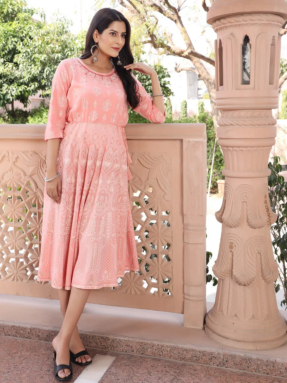 Handcrafted Rayon Anarkali Kurti with Intricate Embroidery-0