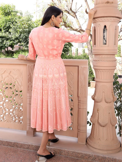 Handcrafted Rayon Anarkali Kurti with Intricate Embroidery-1