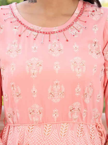 Handcrafted Rayon Anarkali Kurti with Intricate Embroidery-4